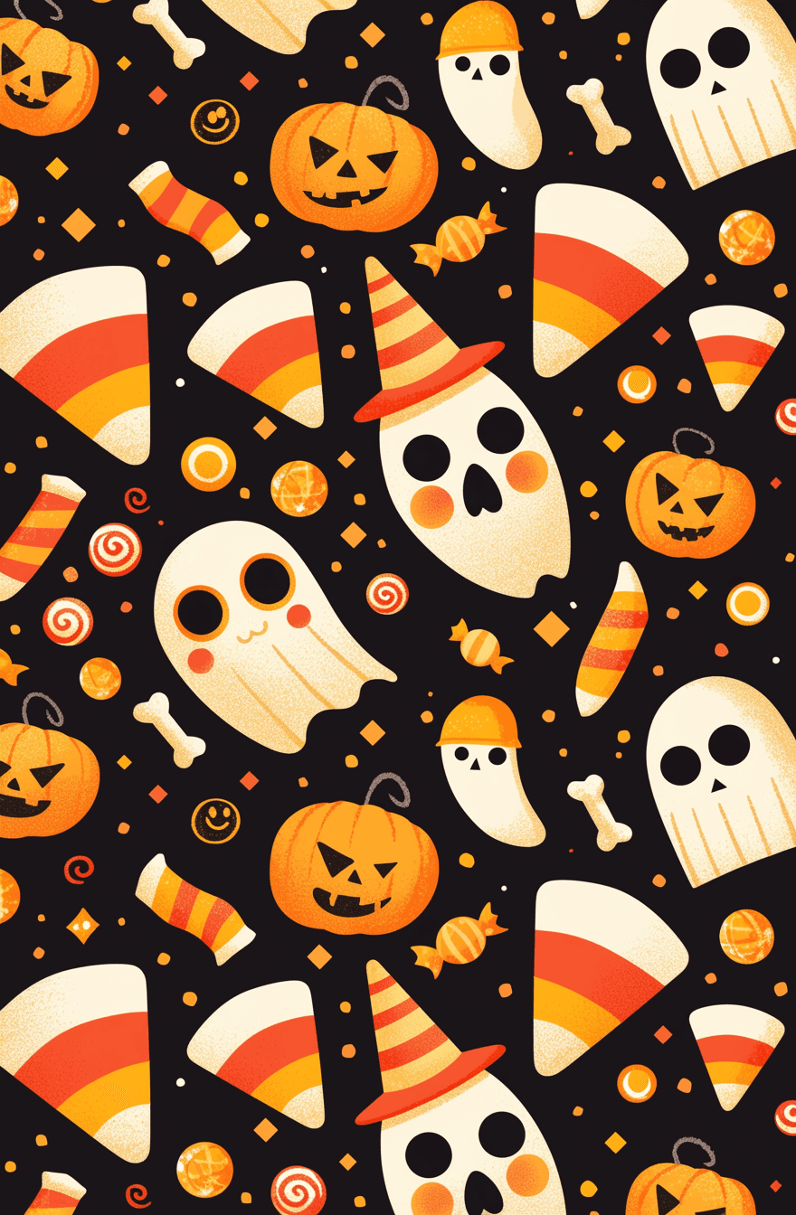 Halloween Ghost 506 original repeating artwork