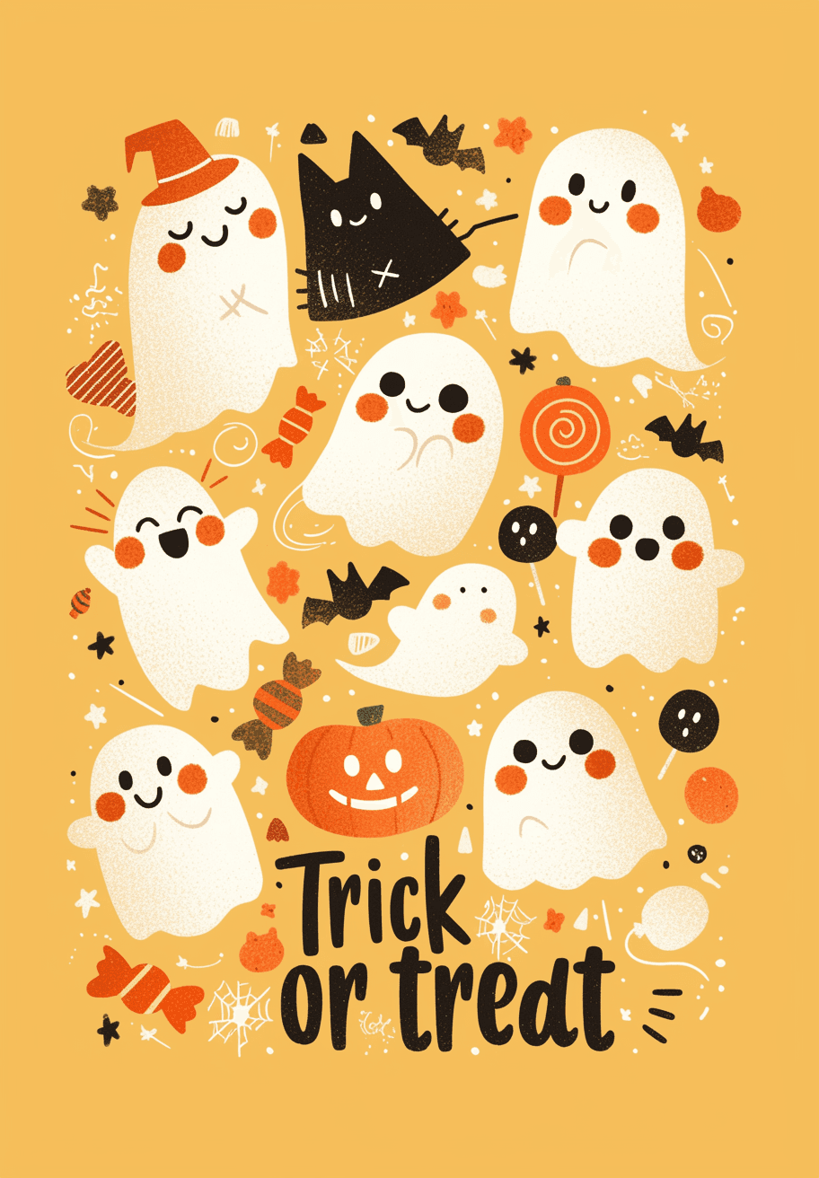 Halloween Ghost 1084 original repeating artwork