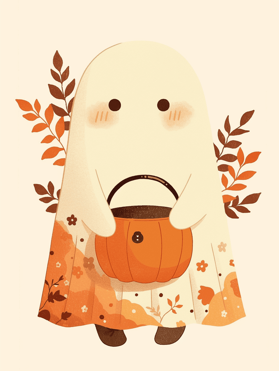 Halloween Leaves Gang original repeating artwork