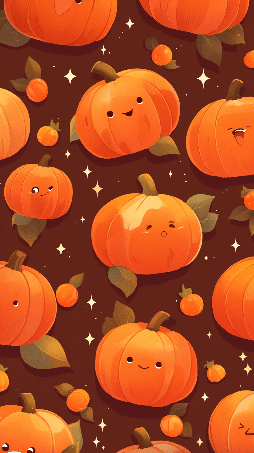Halloween Pumpkin Boulevard original repeating artwork