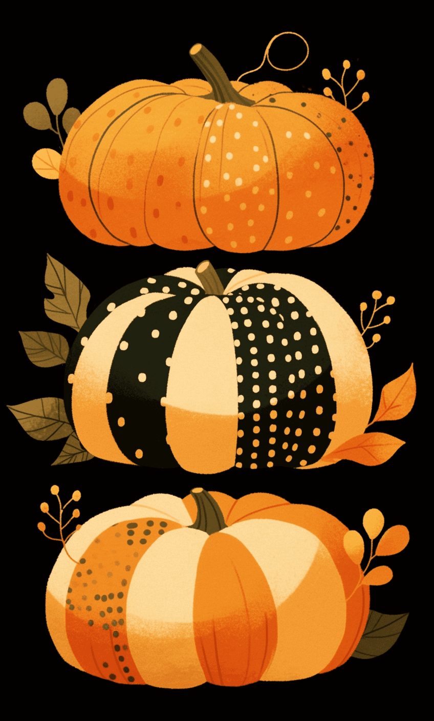 Halloween Pumpkin Gleam original repeating artwork