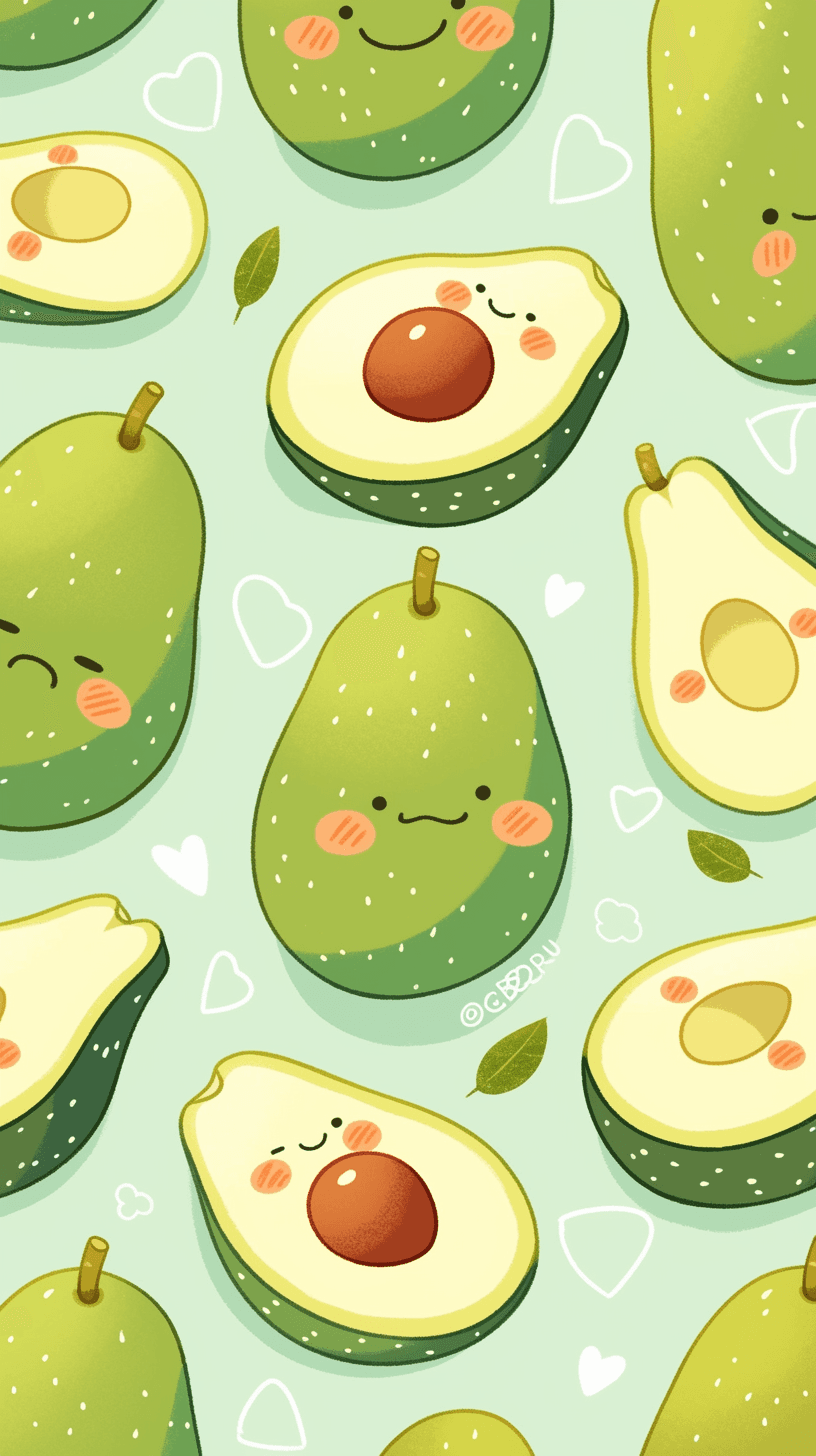 Avocado Party original repeating artwork