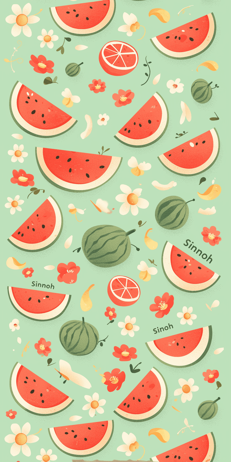 Watermelon Rhythm original repeating artwork