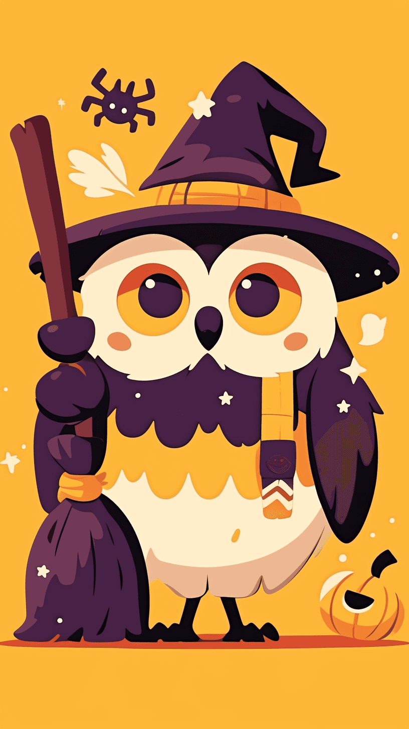 Halloween Owl Bop original repeating artwork
