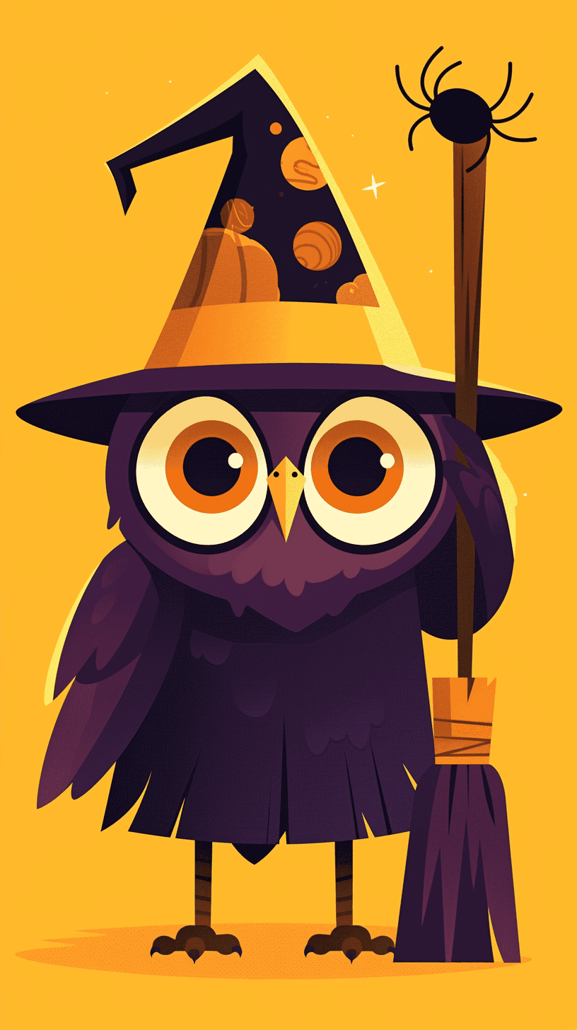 Halloween Owl Party original repeating artwork