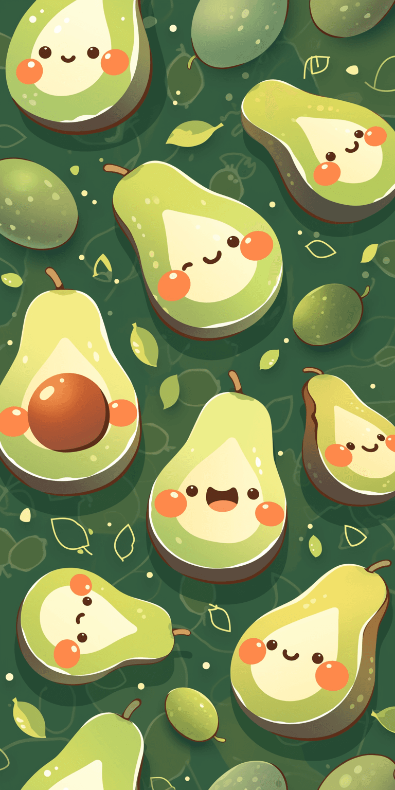 Halloween Avocado Pals original repeating artwork