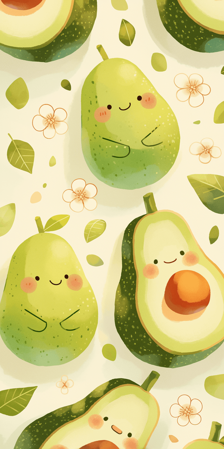 Halloween Avocado Parade original repeating artwork