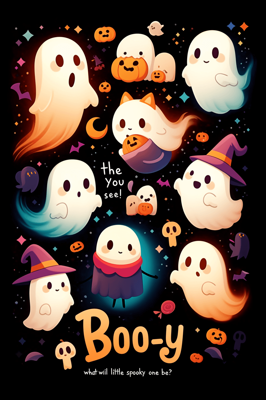 Halloween Ghost Amber original repeating artwork