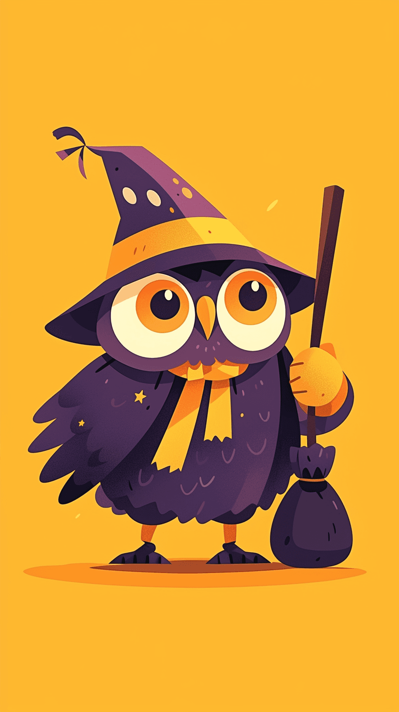 Halloween Owl Pals original repeating artwork