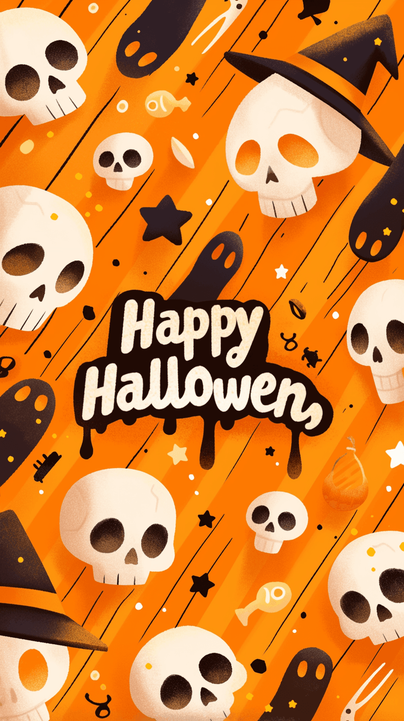 Halloween Skull Carnival original repeating artwork