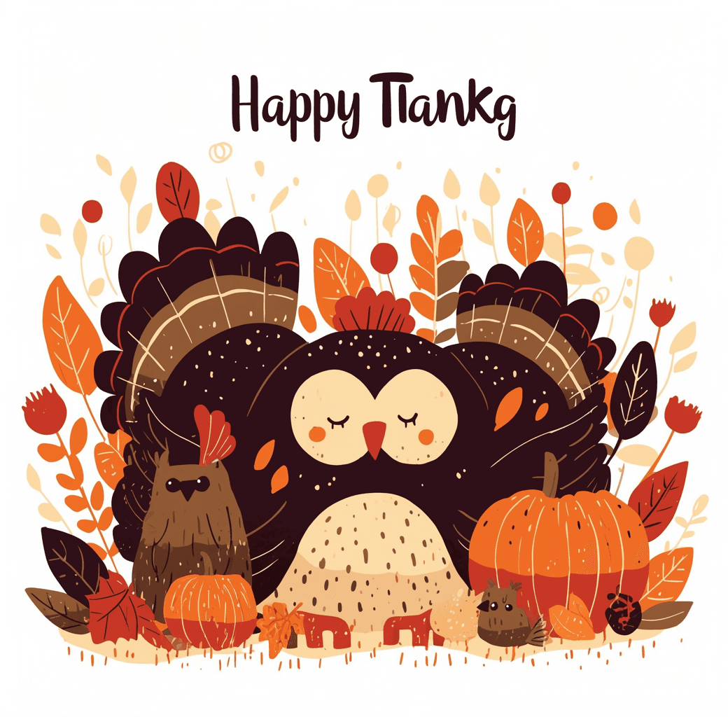 Thanksgiving Squad original repeating artwork