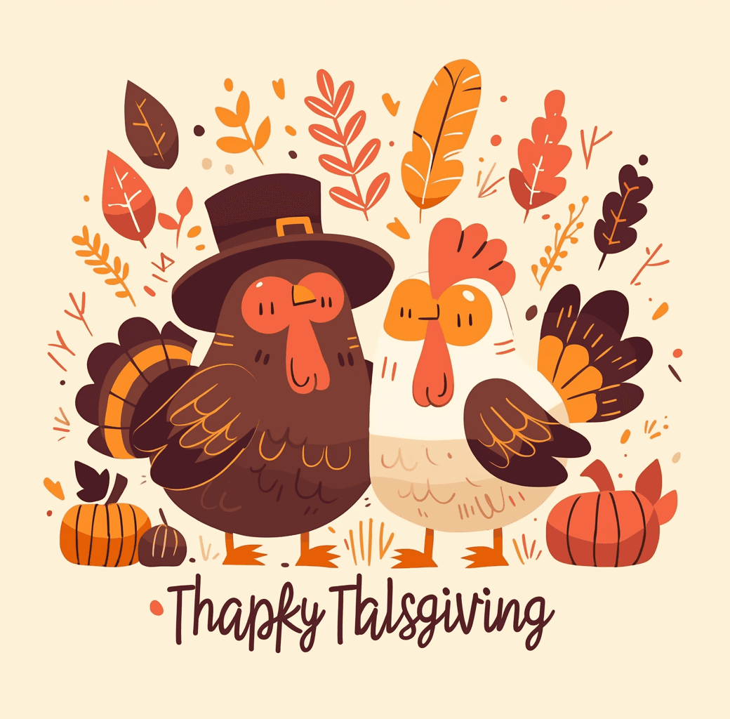 Thanksgiving Pals original repeating artwork