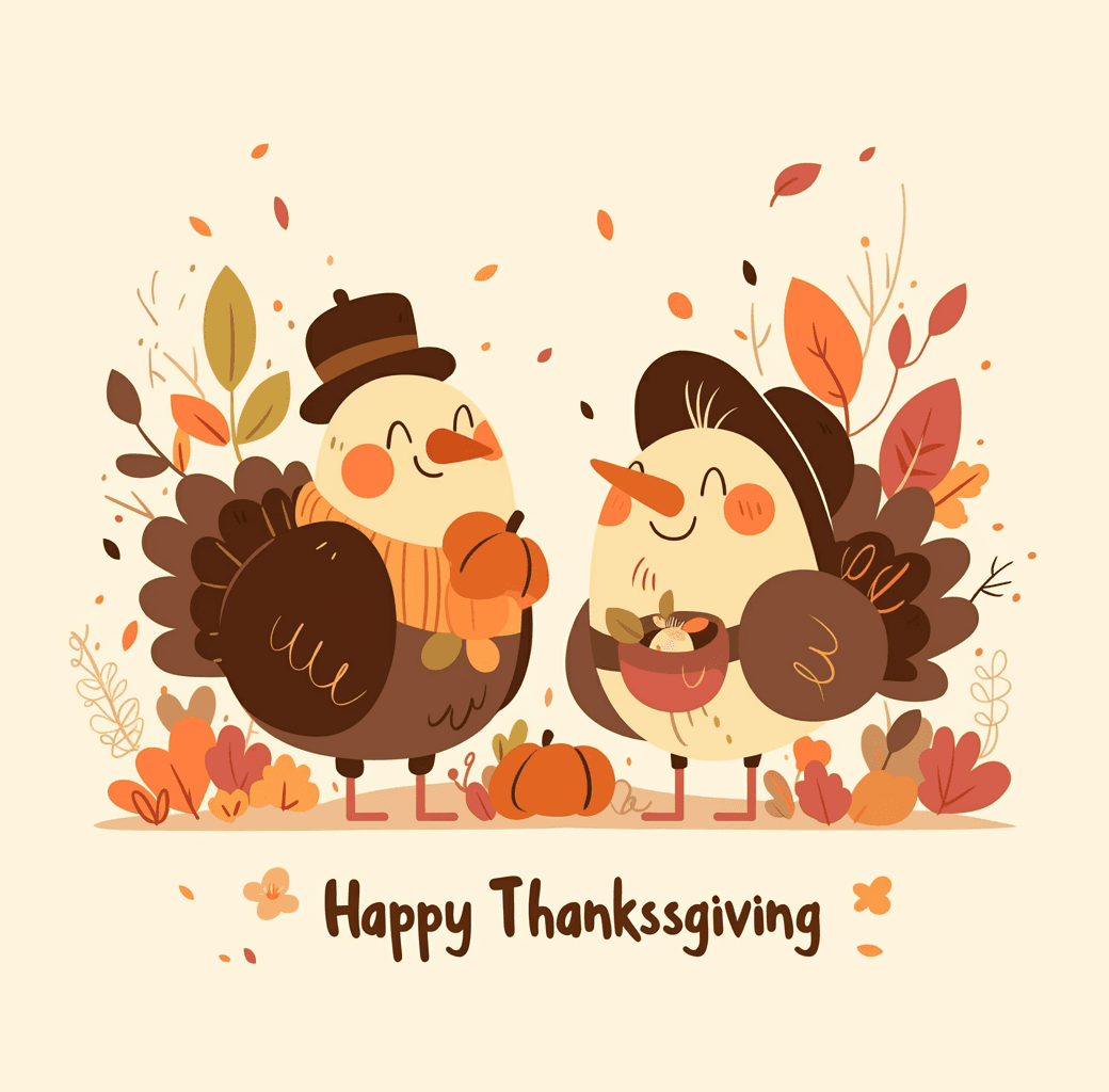 Thanksgiving Gang original repeating artwork
