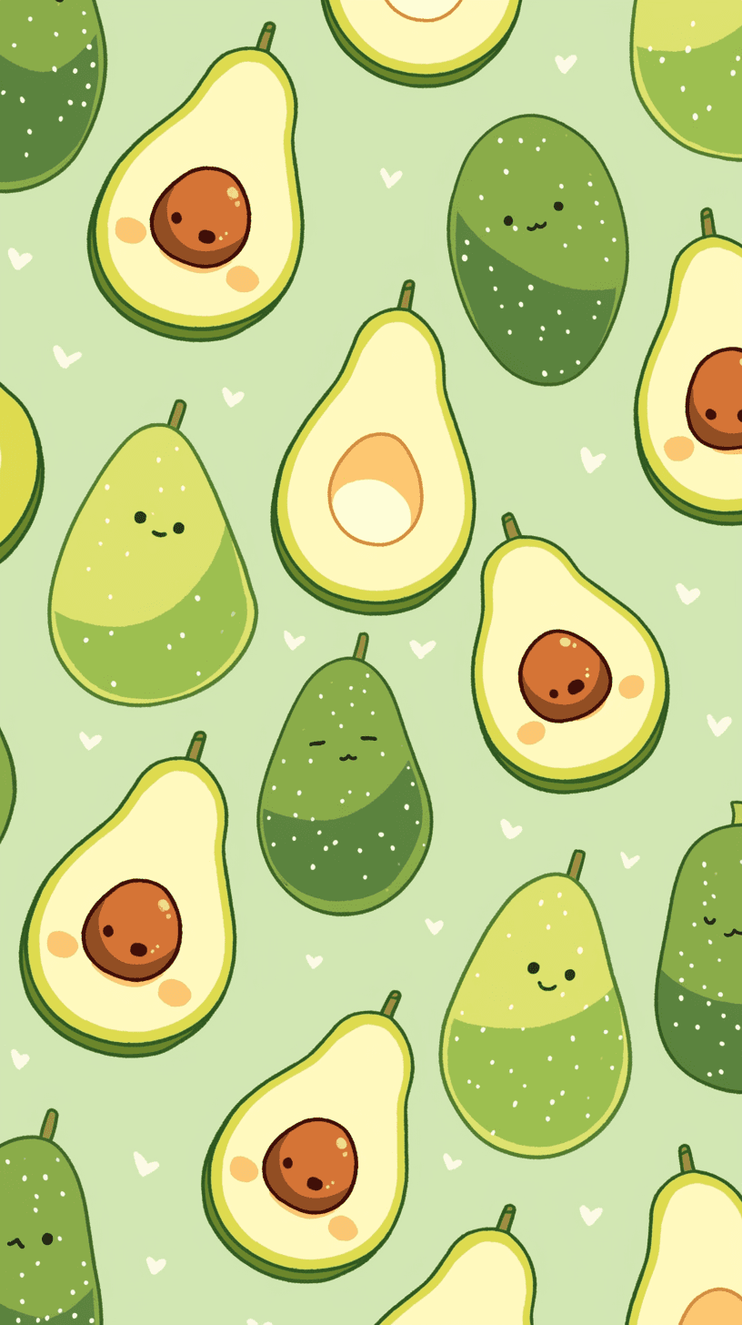 Halloween Avocado Squad original repeating artwork