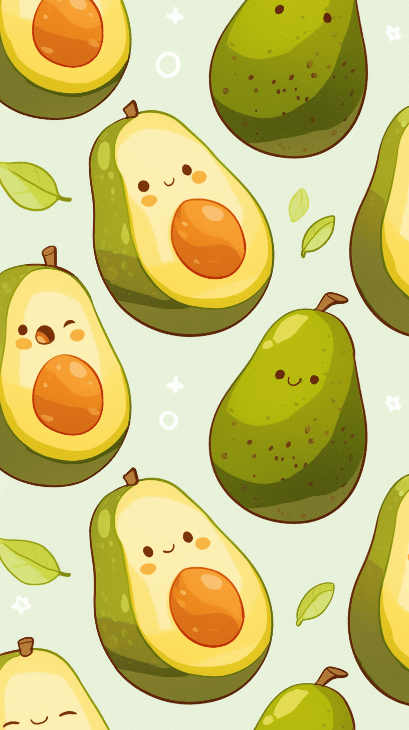 Halloween Avocado Tribe original repeating artwork