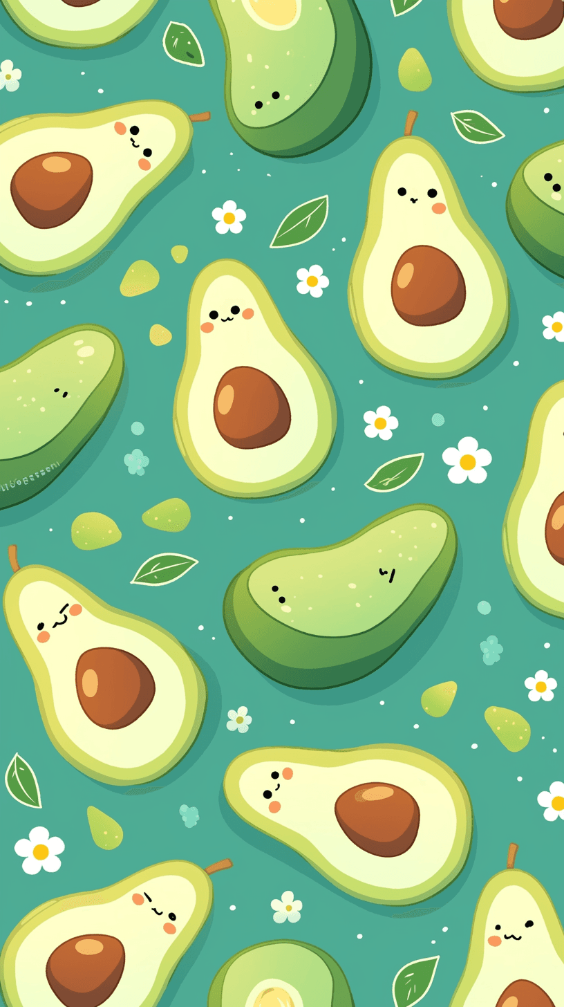 Halloween Avocado Carnival original repeating artwork