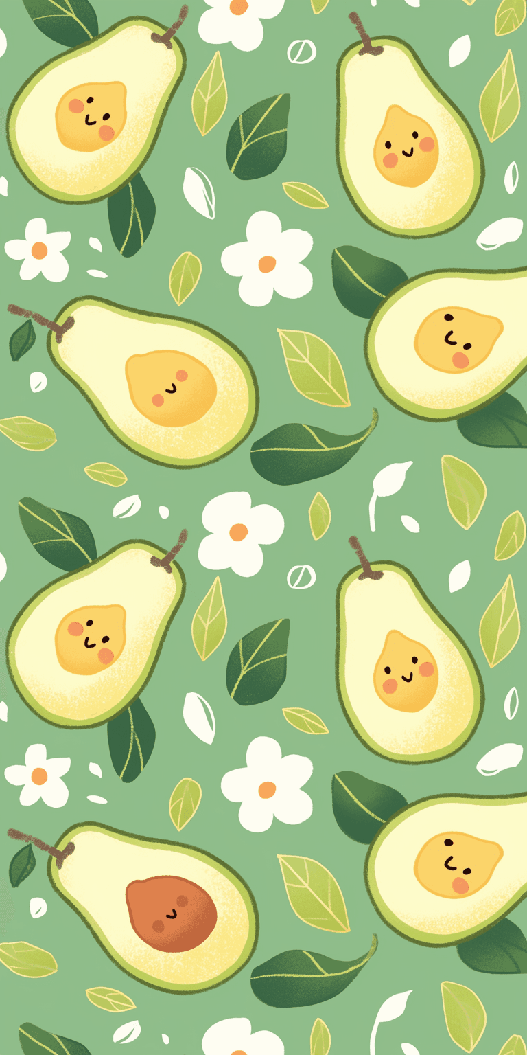 Halloween Avocado Party original repeating artwork