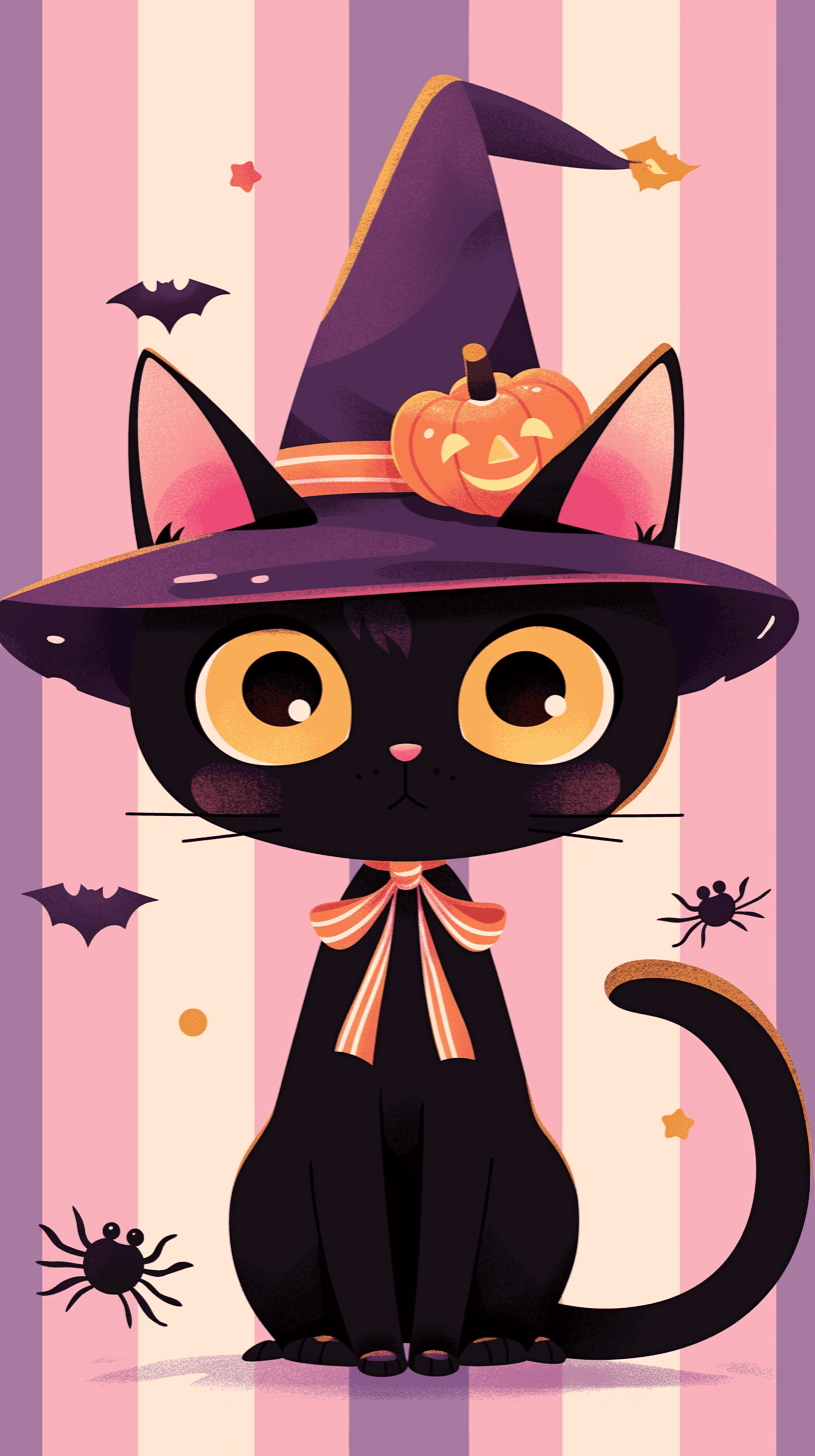 Halloween Cat Slide original repeating artwork