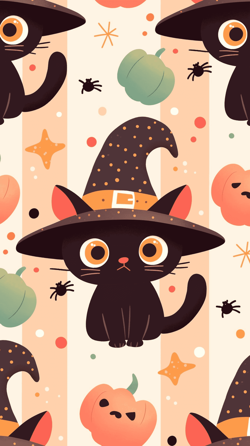 Halloween Cat Bright original repeating artwork