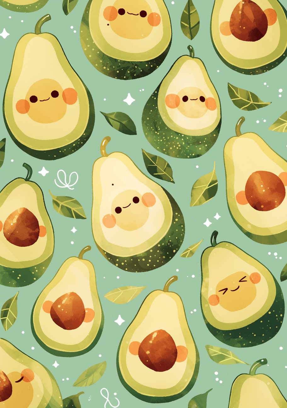 Avocado Pop original repeating artwork