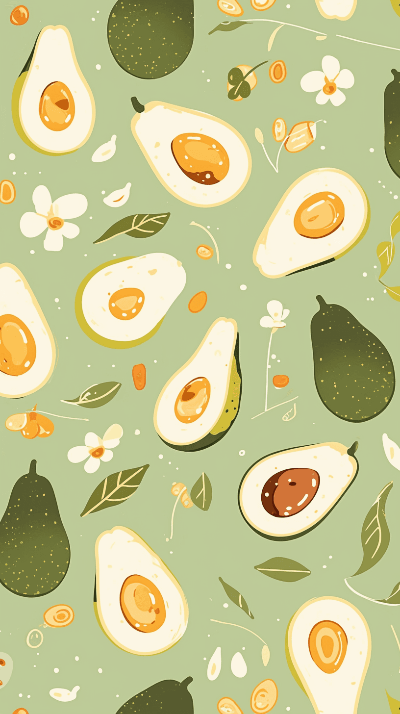 Avocado Sunrise original repeating artwork