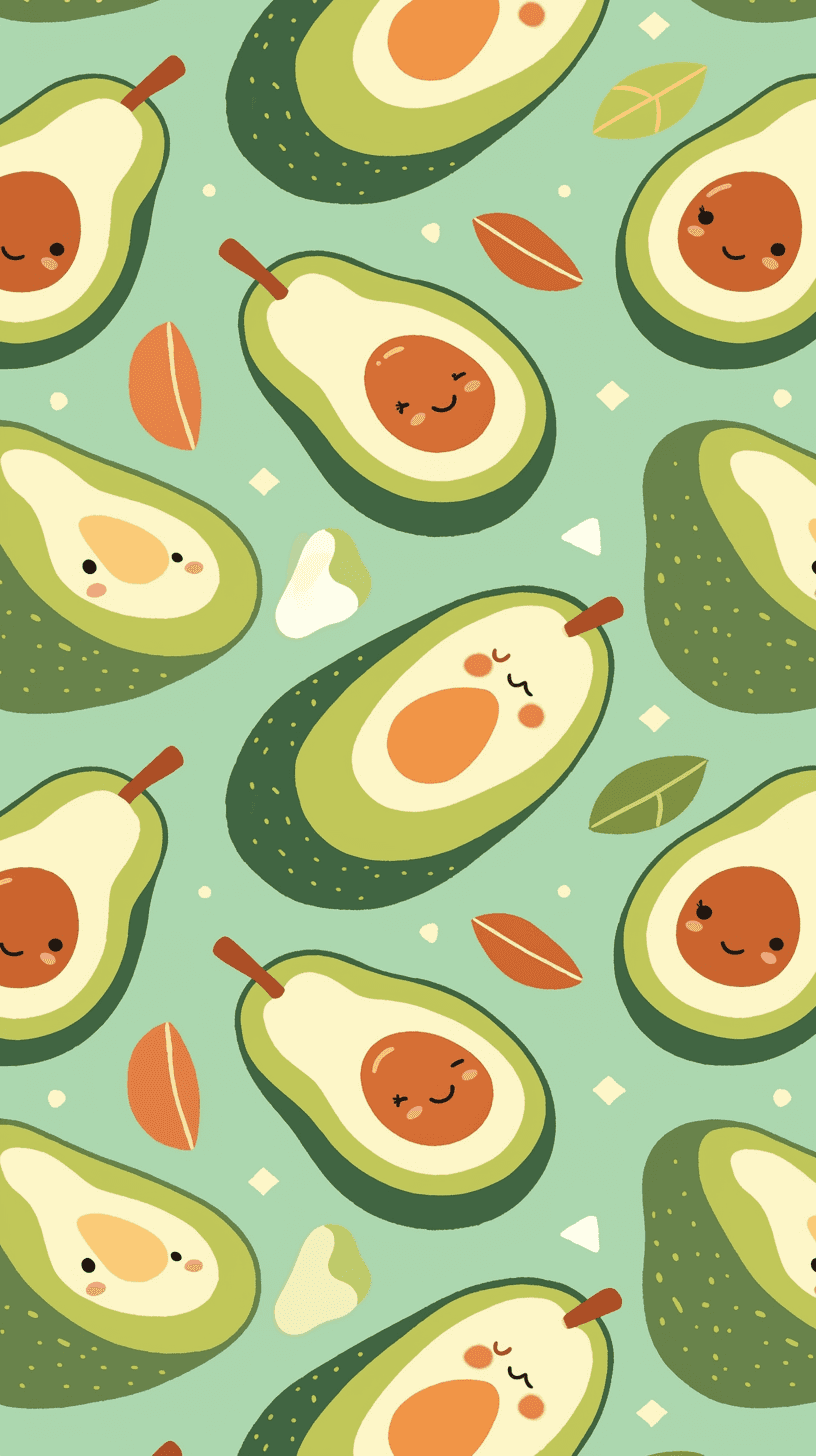 Avocado Sunlit original repeating artwork