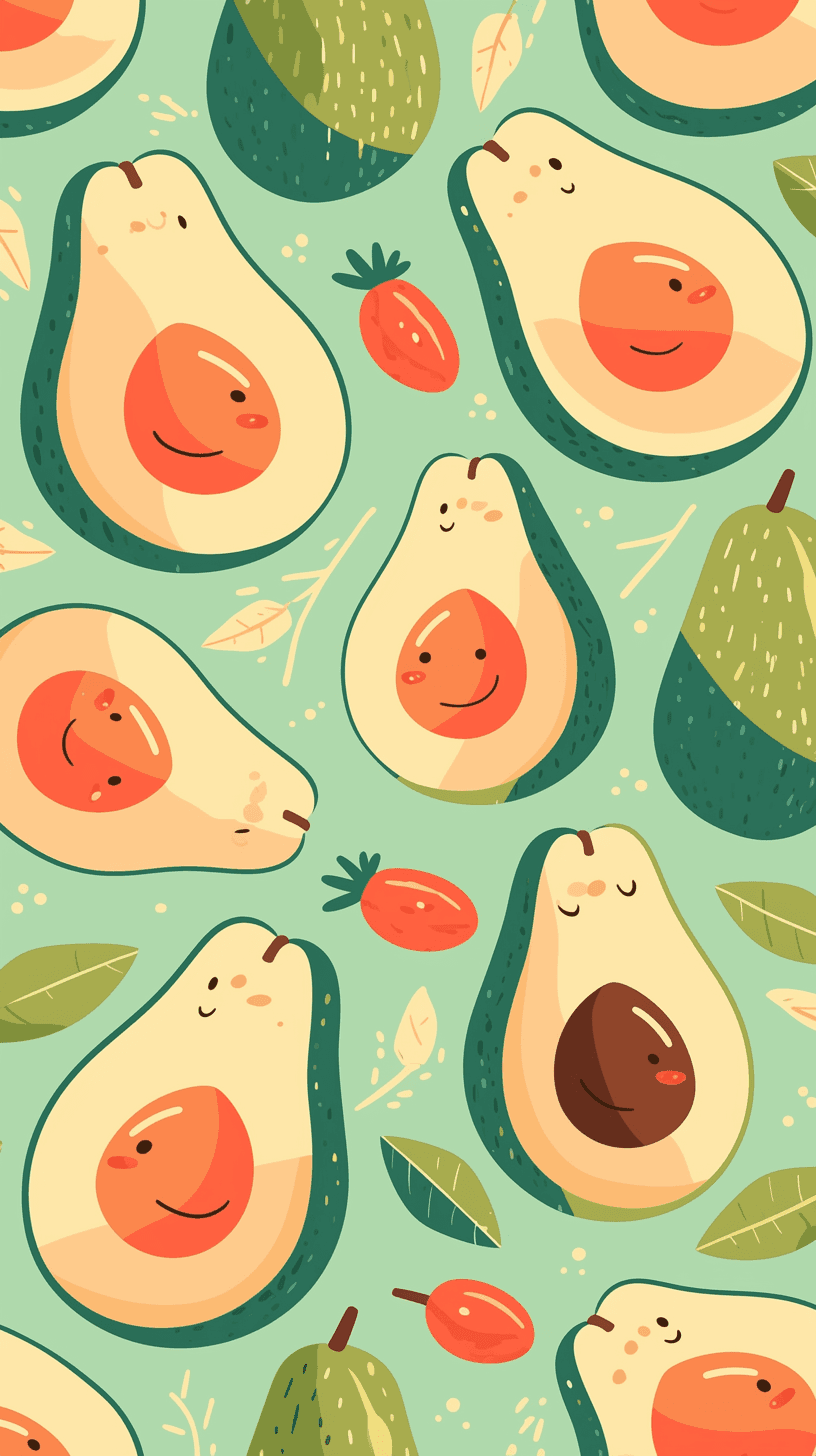 Avocado Zoom original repeating artwork