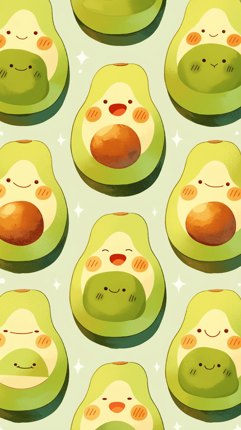 Avocado Pals original repeating artwork