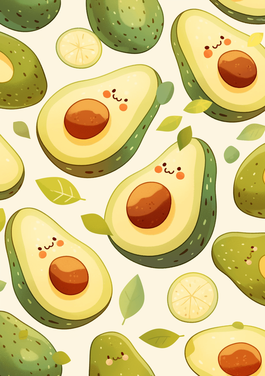 Avocado Duo original repeating artwork