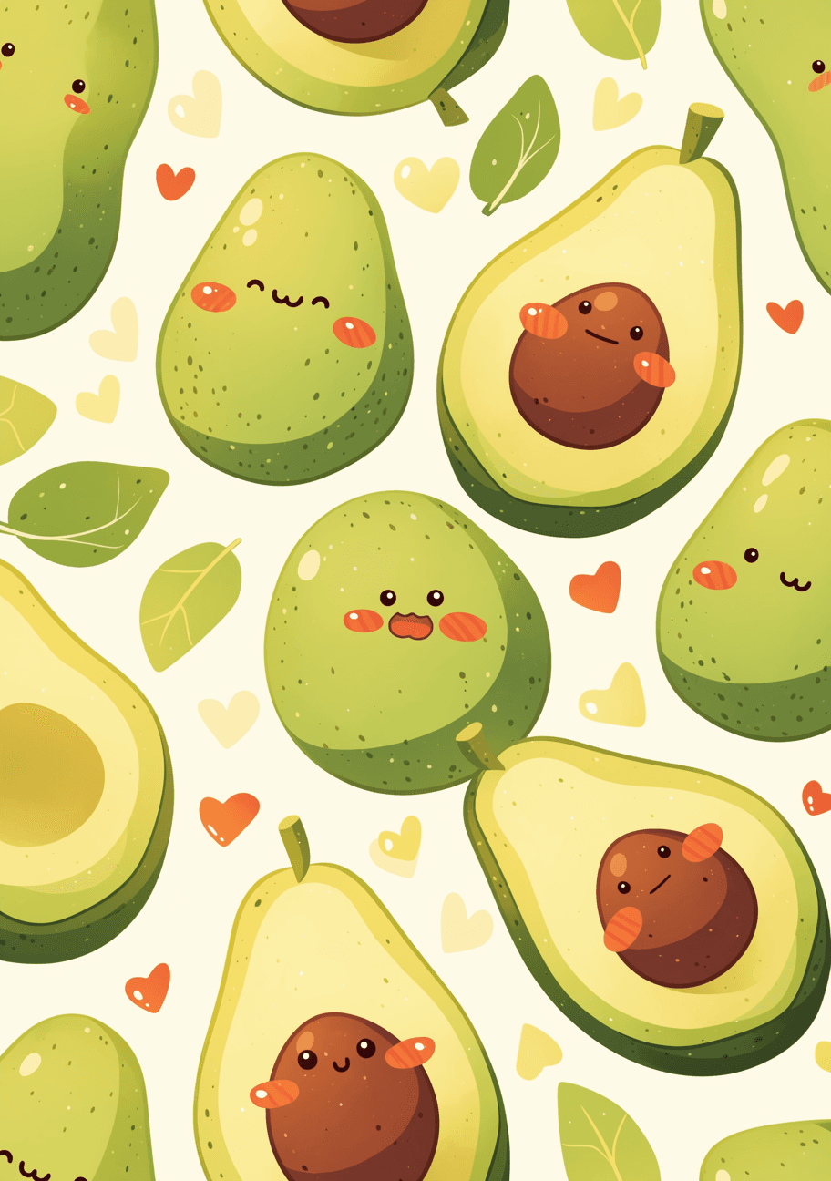 Avocado Flip original repeating artwork