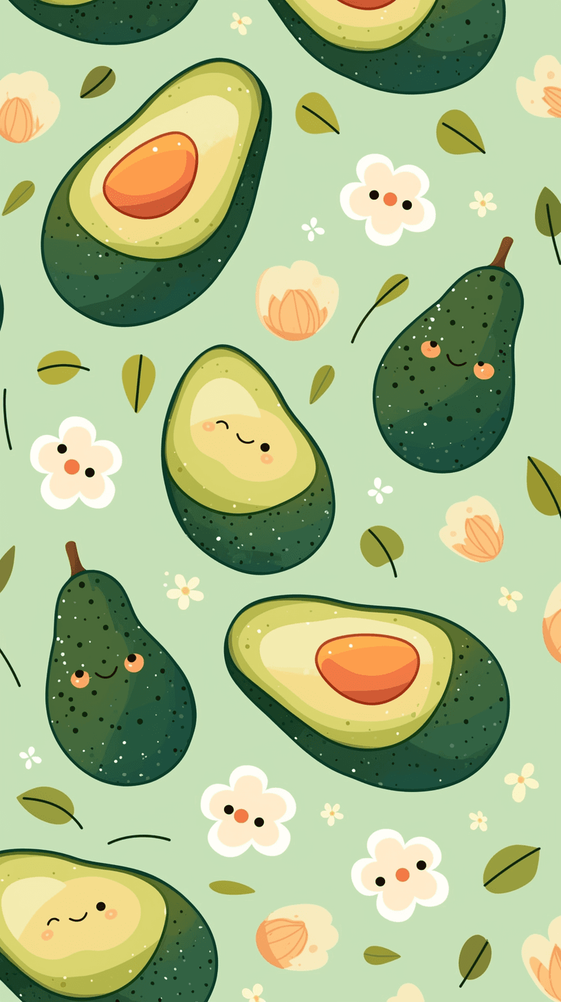 Avocado Rush original repeating artwork
