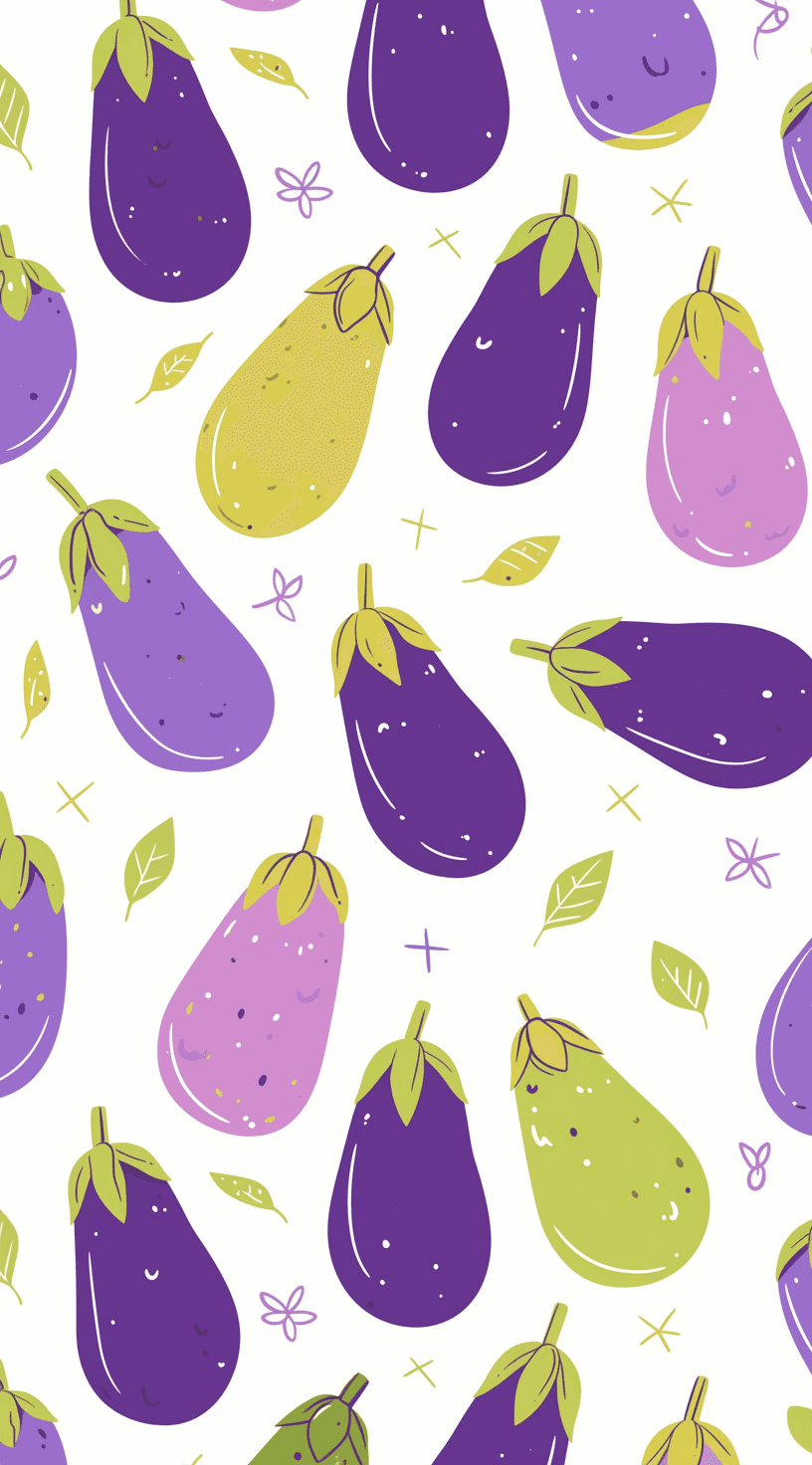Eggplant Party original repeating artwork