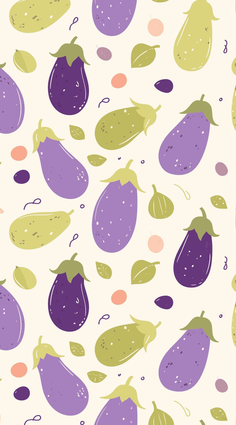 Eggplant Parade original repeating artwork