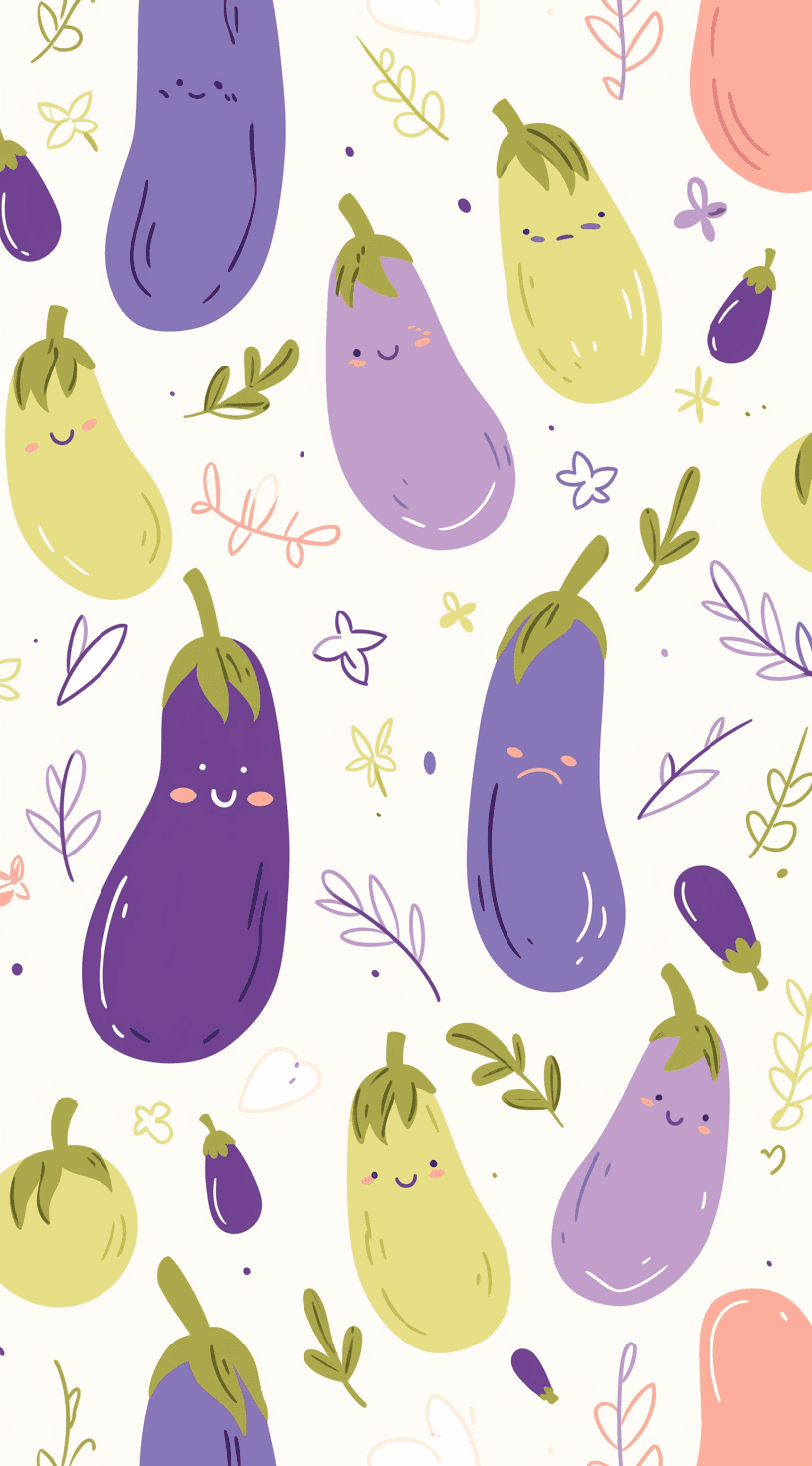 Eggplant Show original repeating artwork