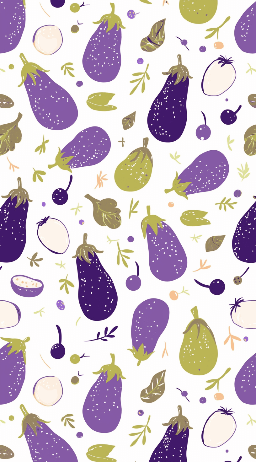 Eggplant Fair original repeating artwork