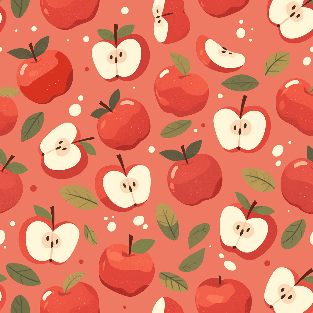 Apple Picnic original repeating artwork