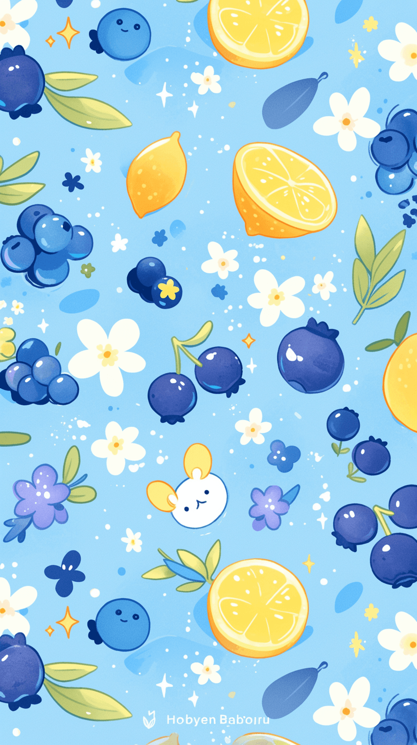 Blueberry Team original repeating artwork