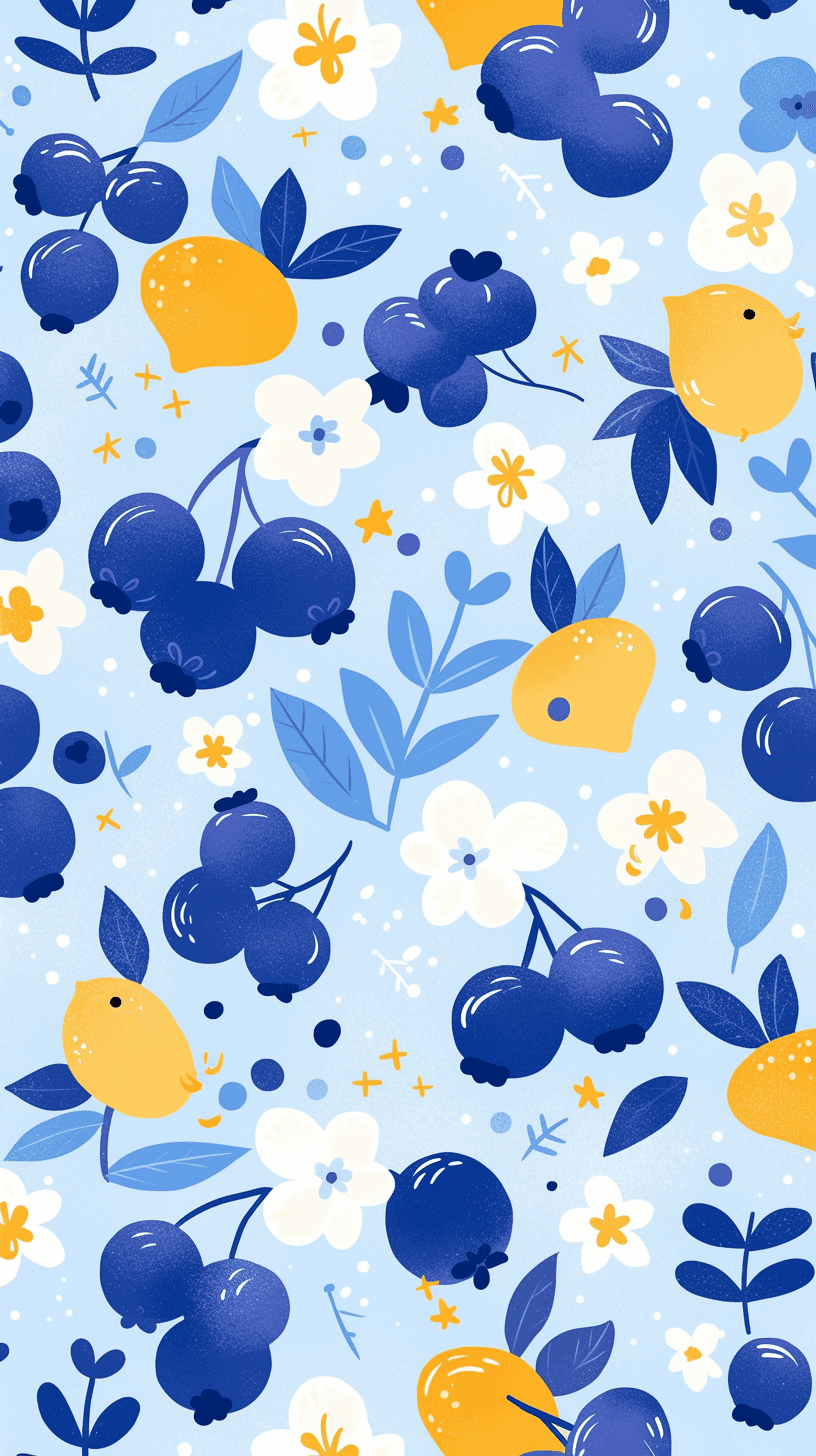 Blueberry Party original repeating artwork
