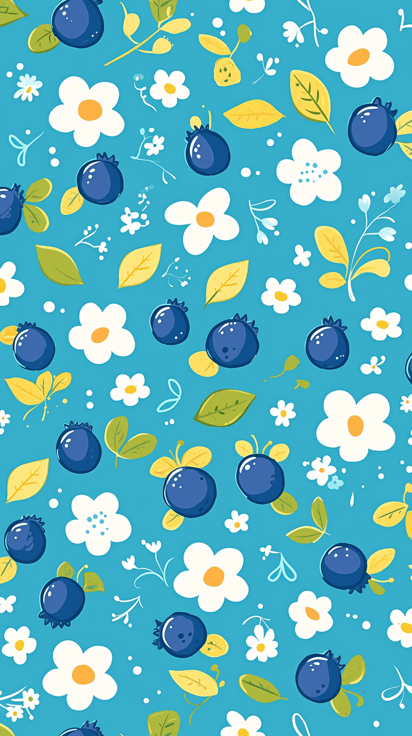 Blueberry Parade original repeating artwork