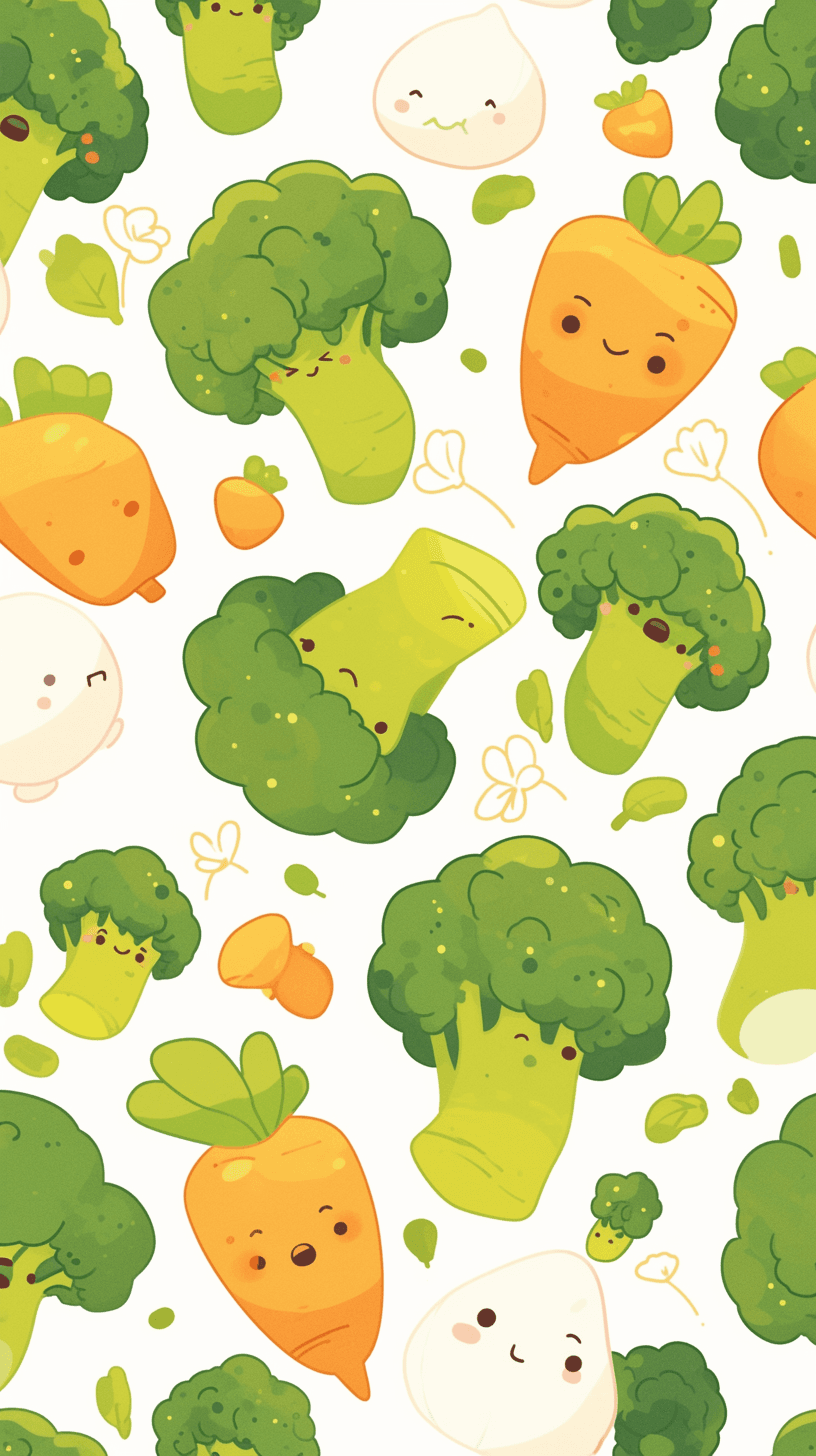 Broccoli Pals original repeating artwork