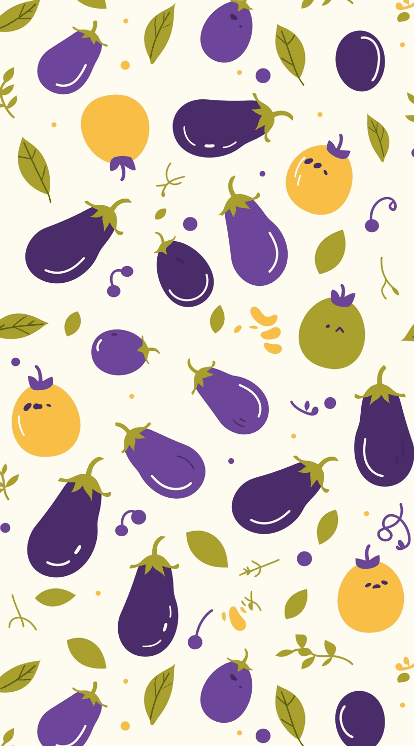 Eggplant Carnival original repeating artwork