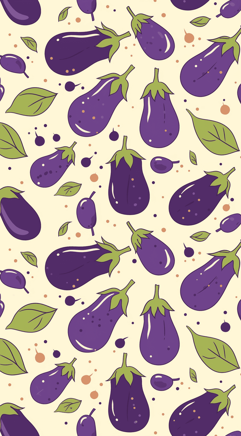 Eggplant Pals original repeating artwork