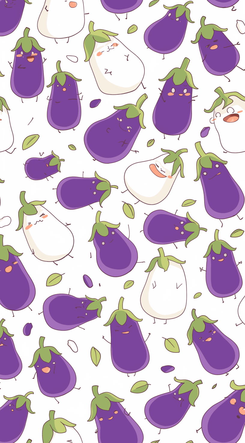 Eggplant Gang original repeating artwork