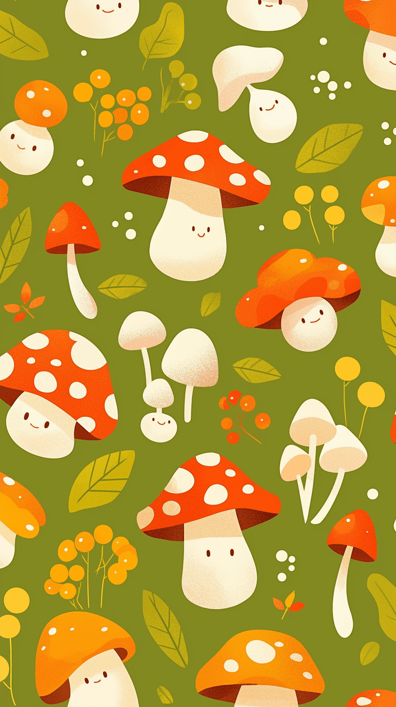 Mushroom Zip original repeating artwork