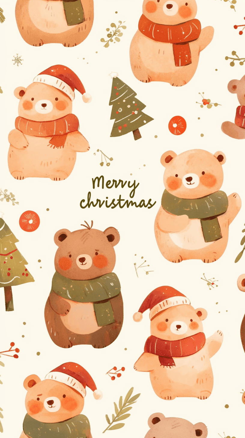 Christmas Animals Zoom original repeating artwork