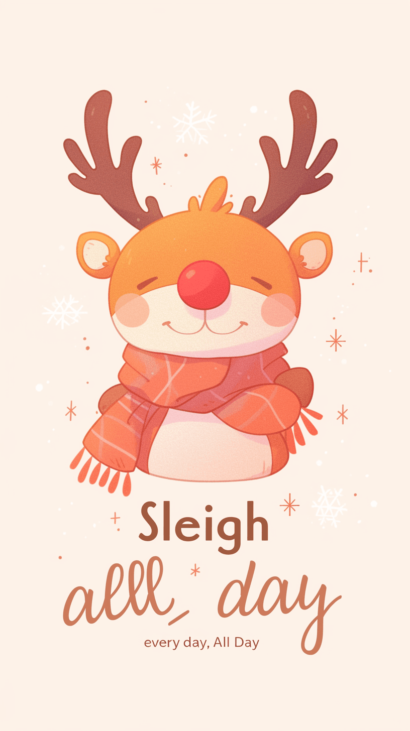 Christmas Reindeer Rise original repeating artwork
