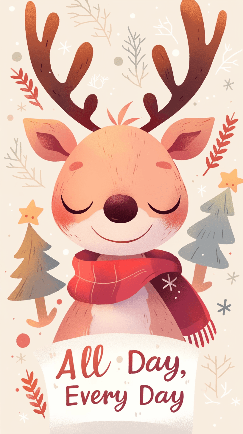 Christmas Reindeer Sprint original repeating artwork