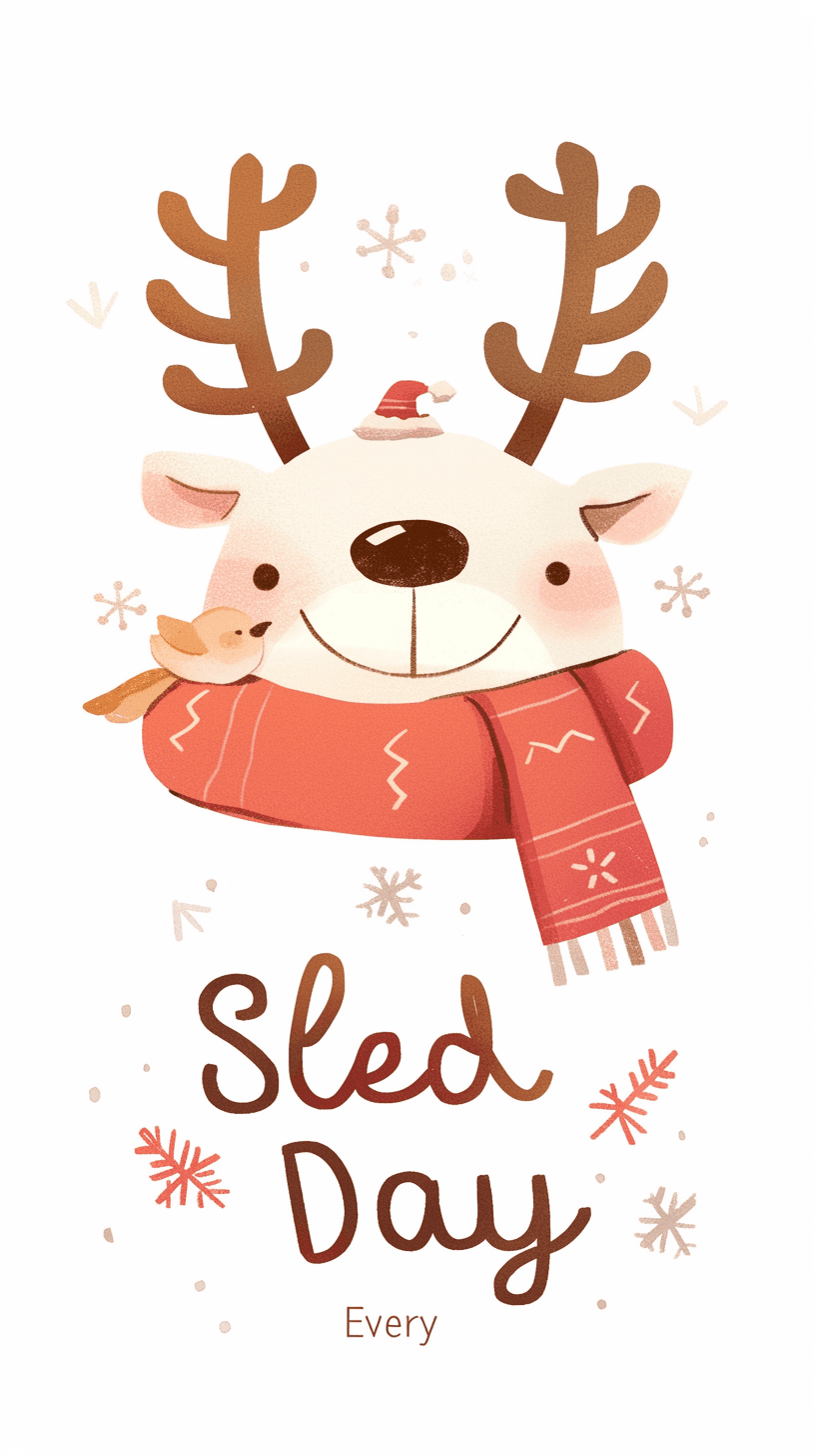 Christmas Reindeer Chase original repeating artwork