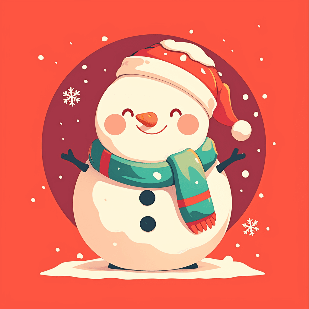 Christmas Snowman Burst original repeating artwork