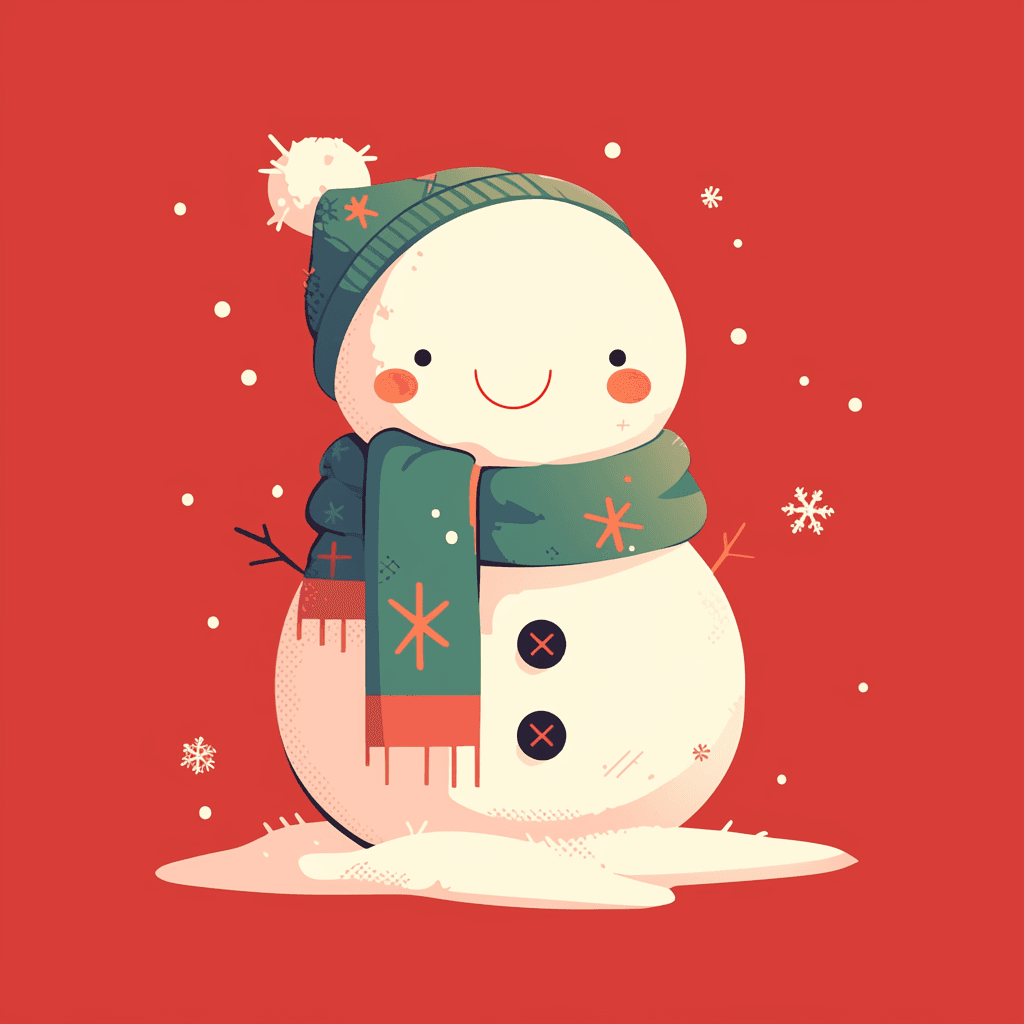 Christmas Snowman Echo original repeating artwork